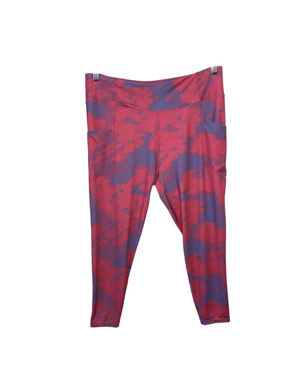 Purple & Pink Cloud Print Performance Leggings W/ Side Pockets Size 1X